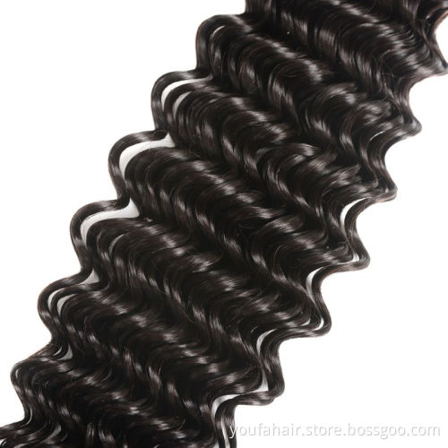 Free Sample 100% Mink Brazilian Virgin Loose Deep Wave Human Hair Bundles With Natural Color Remy Cuticle Aligned Hair Closure